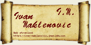 Ivan Maklenović vizit kartica